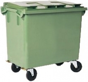 660 liter plastcontainer med hjul